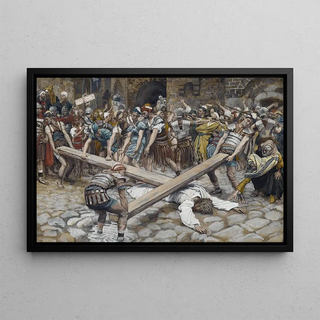 James Tissot - Simon the Cyrenian Compelled to Carry the Cross with Jesus.webp
