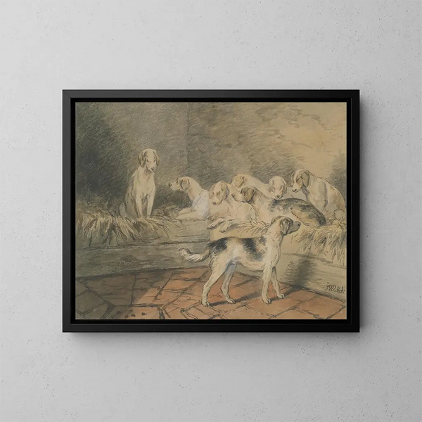 Honden - James Ward — ingelijst kunstwerk aan de muur
