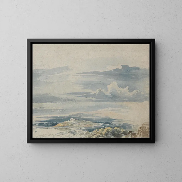 Landschap met een kasteel op een heuvel - James Ward — ingelijst kunstwerk aan de muur