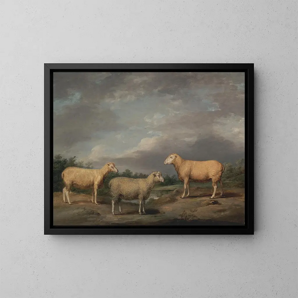 van Ryelands Schilderij, de ram van de koning, de schaap van de koning en de ram van Lord Somerville - James Ward — ingelijst kunstwerk aan de muur
