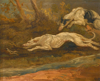 James Ward - The Escape Two Greyhounds Coursing A Hare.webp