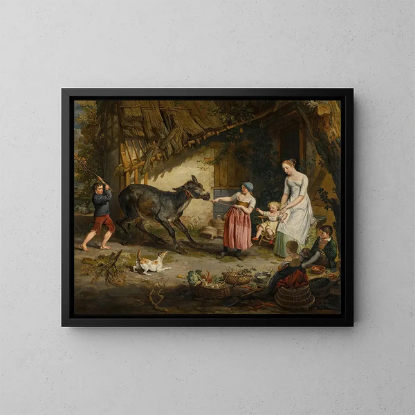 L'âne obstiné - James Ward — ingelijst kunstwerk aan de muur