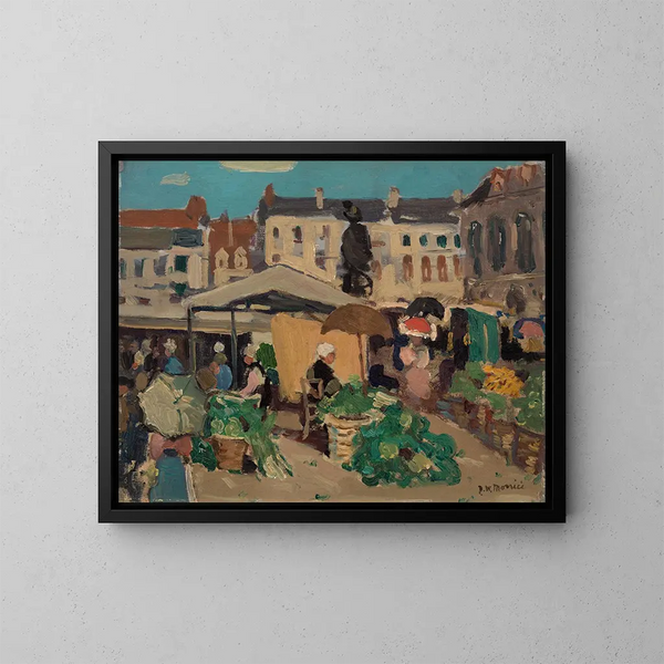 Market scene - James Wilson Morrice — framed artwork on a wall