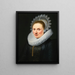 Portrait of a lady wearing a ruffled collar and a lace bonnet - Jan Anthonisz van Ravesteyn — framed artwork on a wall