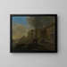 Landbouwers aan de rand van een rivier - Jan Asselijn — ingelijst kunstwerk aan de muur