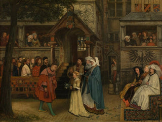 De gilde van de boogschutters verwelkomt Margaretha van Oostenrijk - Jan August Hendrik Leys — weergave van het kunstwerk