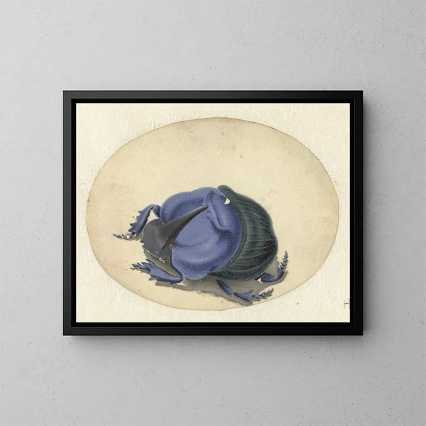 Blue Scarab - Jan Augustin van der Goes — framed artwork on a wall