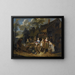 Een elegante compagnie in een landschap met verschillende vruchten en groenten, een man met een kruiwagen die van links binnenkomt - Jan Baptist Lambrechts — ingelijst kunstwerk aan de muur