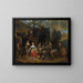 Een elegante compagnie in een landschap met verschillende vruchten en groenten, een vrouw met een kruiwagen die van rechts binnenkomt - Jan Baptist Lambrechts — ingelijst kunstwerk aan de muur