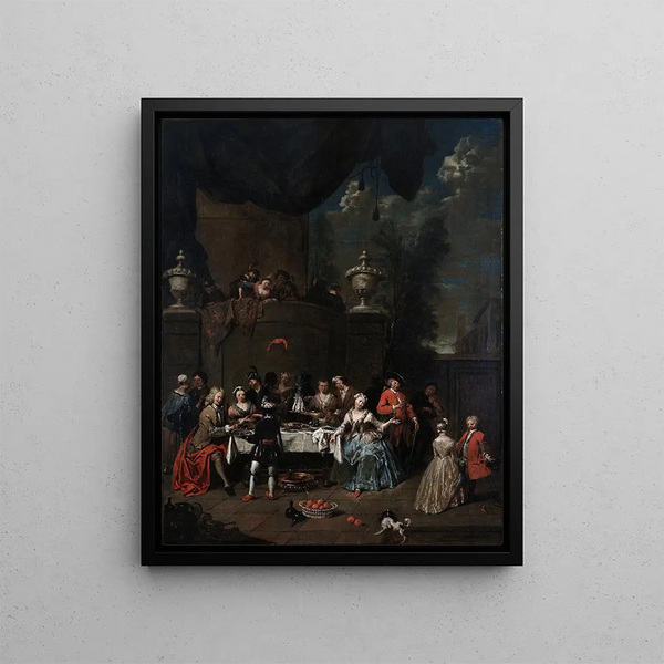 Jan Baptist Lambrechts - Garden party in front of a castle.webp