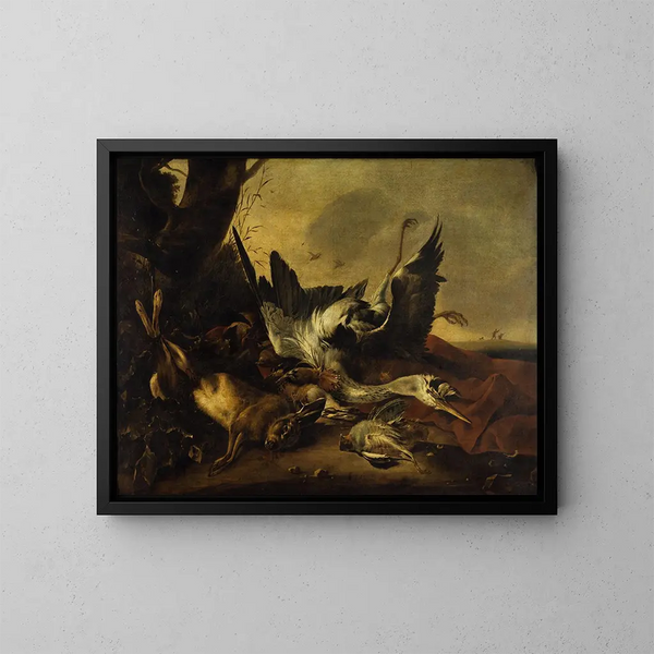 Display of Dead Game - Jan Baptist Weenix — framed artwork on a wall