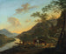 Italiaans landschap met veerboot - Jan Both — weergave van het kunstwerk