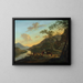 Italiaans landschap met veerboot - Jan Both — ingelijst kunstwerk aan de muur