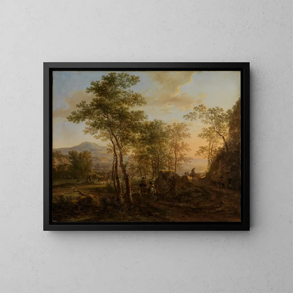 Italian landscape at dusk - Jan Both — framed artwork on a wall