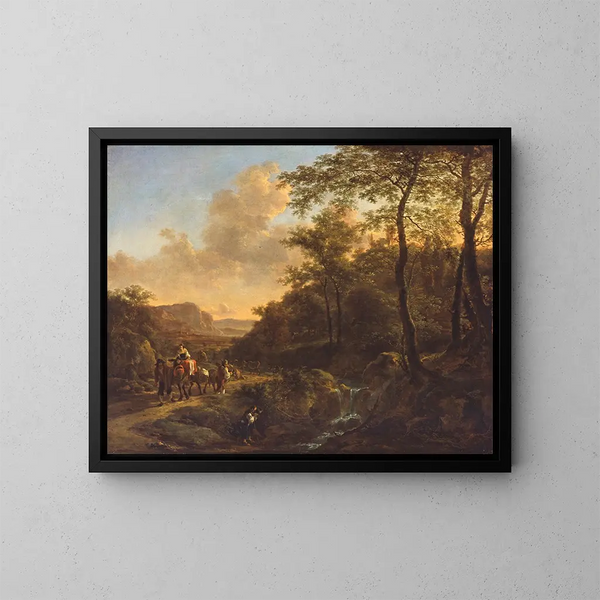 Scene of the Roman Countryside - Jan Both — framed artwork on a wall