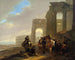 Straatscène tussen Romeinse ruïnes - Jan Both — weergave van het kunstwerk