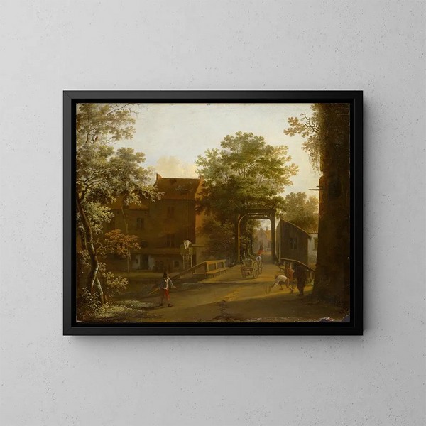 Rue avec un pont-levis - Jan Both — framed artwork on a wall