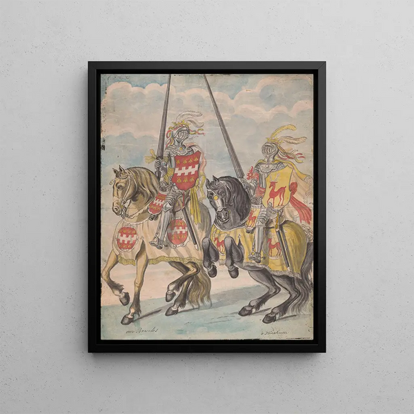 Jan Brandes - Ridders met de familiewapens van Brandes en Hirschman.webp