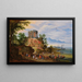 Landschap met levendige ruïnes en personages - Jan Brueghel de Jonge — ingelijst kunstwerk aan de muur