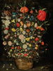 Natuurstudie met een groot boeket bloemen in een houten emmer - Jan Brueghel de Jonge — weergave van het kunstwerk