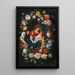 La Vierge et l'Enfant avec le petit Saint Jean-Baptiste entourés d'une guirlande de fleurs - Jan Brueghel le Jeune — ingelijst kunstwerk aan de muur
