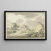 van een landelijke huisschilderij bij de kruising van een pad - Jan Bulthuis — ingelijst kunstwerk aan de muur