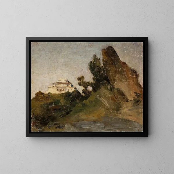 van het huis van de maharadja's in Abu Road bij schemering - Jan Cybis — ingelijst kunstwerk aan de muur