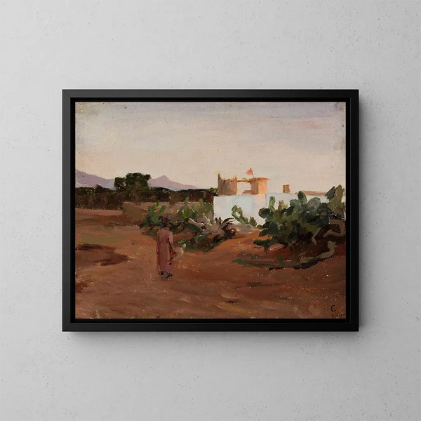 Avond in Beiroet, van de reis naar Palestina - Jan Cybis — ingelijst kunstwerk aan de muur