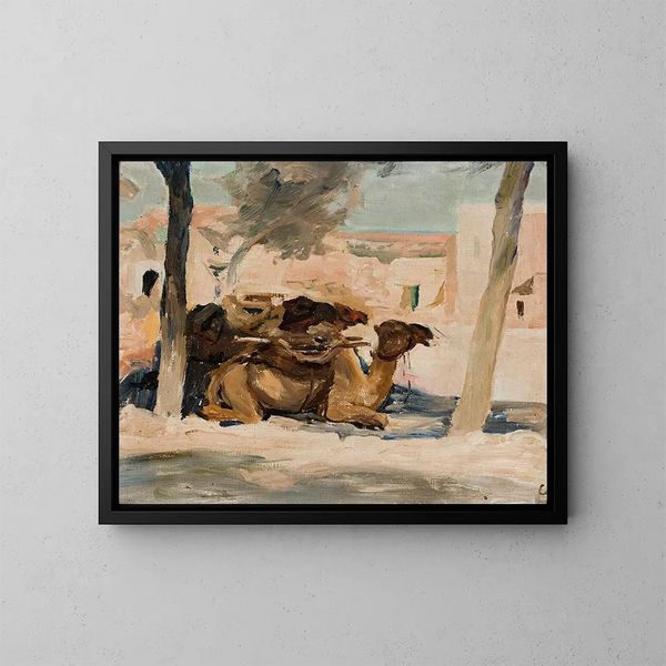 Kamelen van de reis naar Palestina - Jan Cybis — ingelijst kunstwerk aan de muur