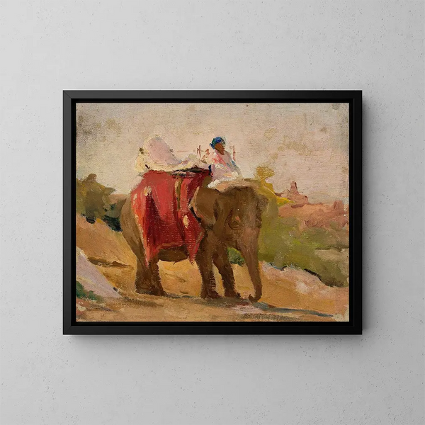 Chittorgarh, mijn reis-olifant in India - Jan Cybis — ingelijst kunstwerk aan de muur