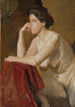 Studie van vrouwelijke model - Jan Cybis — weergave van het kunstwerk
