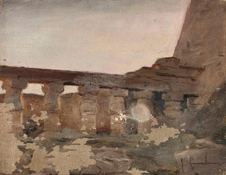 van het Karnak-tempel van Amon tijdens de reis in Egypte - Jan Cybis — weergave van het kunstwerk