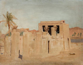 van het Banque de Louxor op de Nijl, uit de reis naar Egypte - Jan Cybis — weergave van het kunstwerk