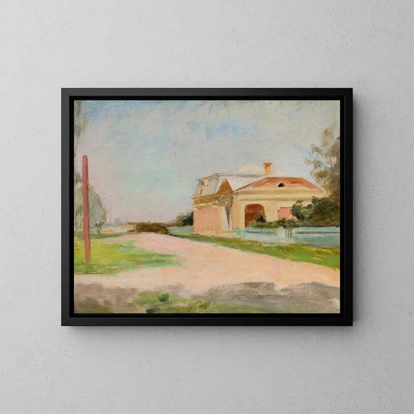 van het landhuisgevel aan Talachkino - Jan Cybis — ingelijst kunstwerk aan de muur