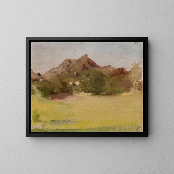 Berglandschap van de reis naar India - Jan Cybis — ingelijst kunstwerk aan de muur