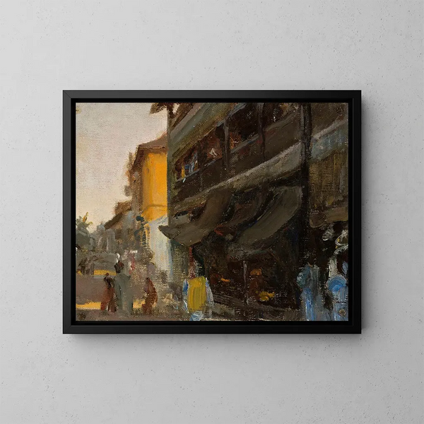 Rue de Mumbai, du voyage en Inde - Jan Cybis — ingelijst kunstwerk aan de muur