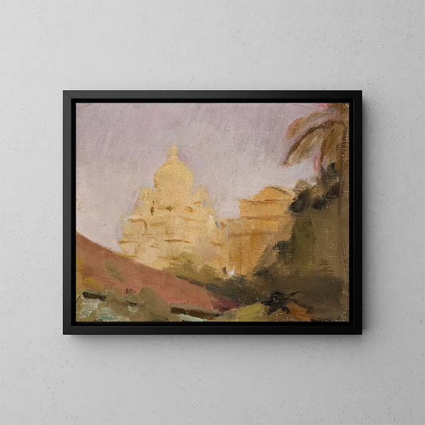 Tempel van Mumbai, van de reis naar India - Jan Cybis — ingelijst kunstwerk aan de muur