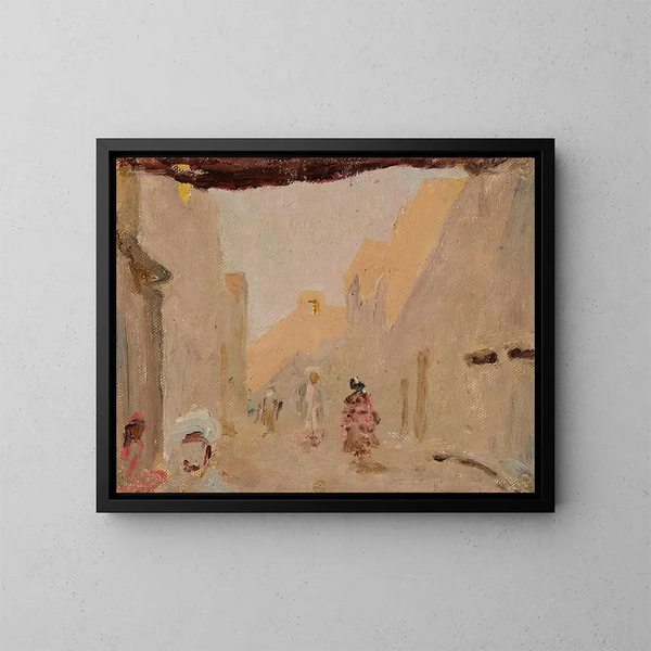 Tachkent oud bij schemering. Reis naar Turkestan. - Jan Cybis — ingelijst kunstwerk aan de muur