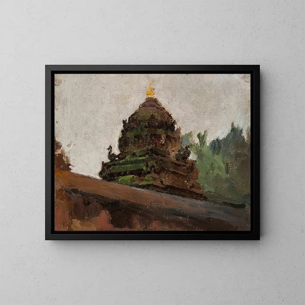 Oud tempel in Madras - Jan Cybis — ingelijst kunstwerk aan de muur
