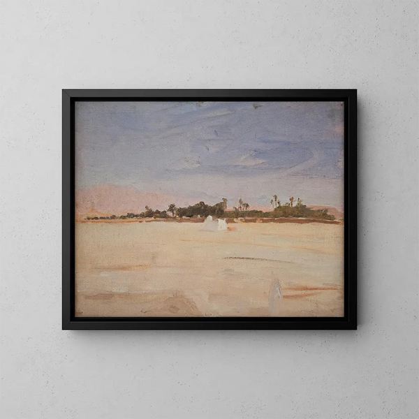 Sahara schilderij, de sirocco in de woestijn - Jan Cybis — ingelijst kunstwerk aan de muur