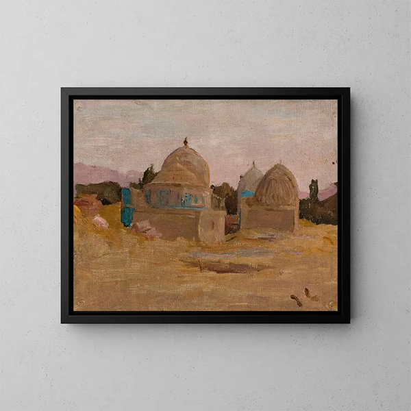 Moskee Shahi Zinda van Samarkand, van de reis naar Turkestan - Jan Cybis — ingelijst kunstwerk aan de muur