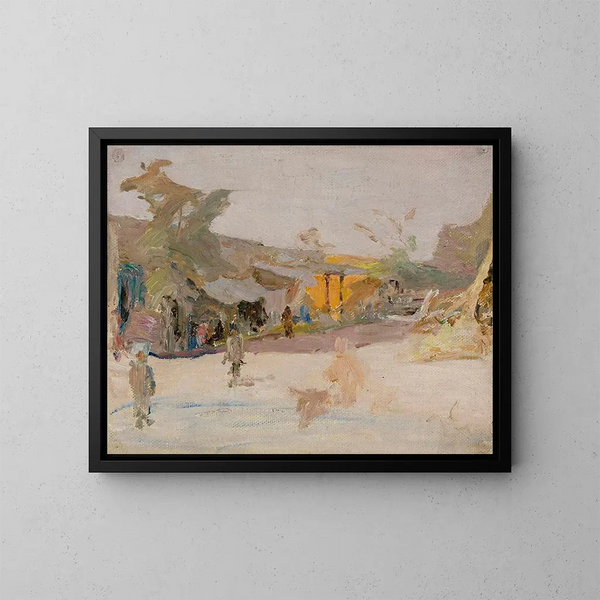 Markt van Samarkand, van de reis naar Turkestan - Jan Cybis — ingelijst kunstwerk aan de muur