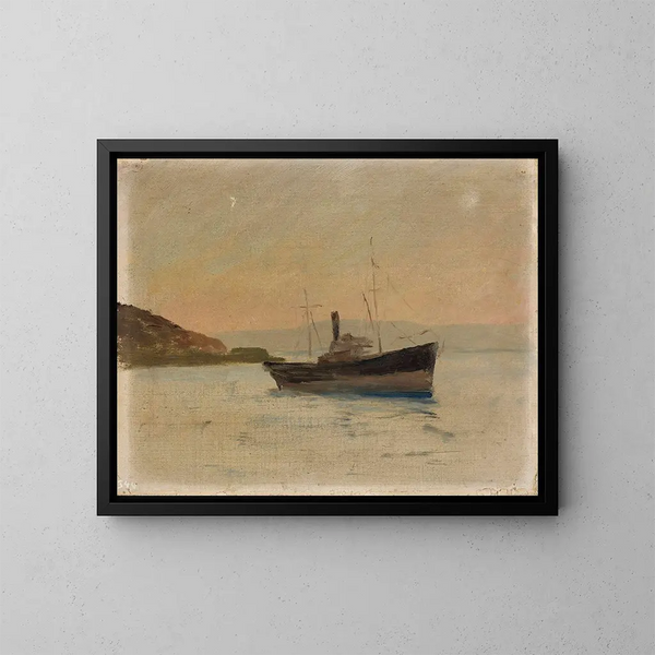 Scheepvaart op de Zwarte Zee tijdens de reis naar Constantinopel - Jan Cybis — ingelijst kunstwerk aan de muur