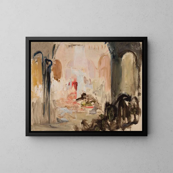 Esquisse voor de decoratie van de scène van Acte 2 van Parsifal - Jan Cybis — ingelijst kunstwerk aan de muur