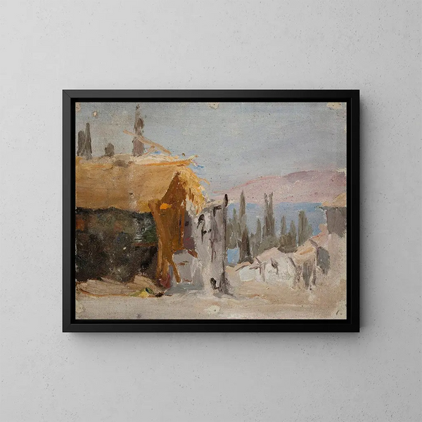 Smyrne schilderij, van de reis naar Griekenland - Jan Cybis — ingelijst kunstwerk aan de muur