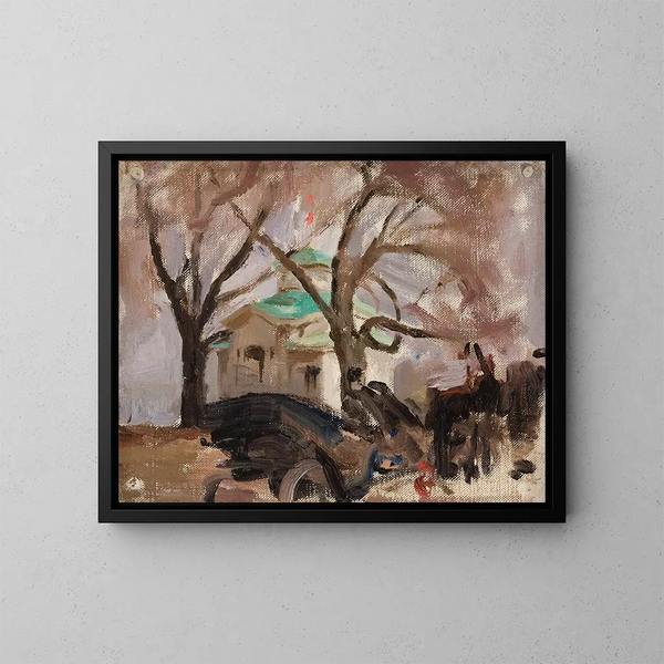 Lente op het eiland Yelaguine in Sint-Petersburg - Jan Cybis — ingelijst kunstwerk aan de muur