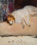 Study of a sleeping dog for the Portrait of Prince Golitsyne - Jan Cybis — artwork view