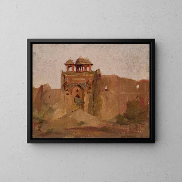 Tempel van de reis in India - Jan Cybis — ingelijst kunstwerk aan de muur