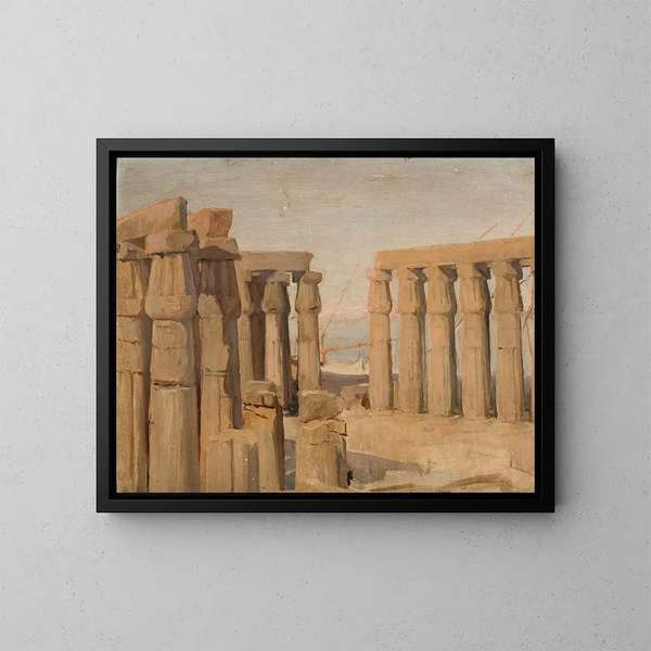 Tempel in Luxor - Jan Cybis — ingelijst kunstwerk aan de muur