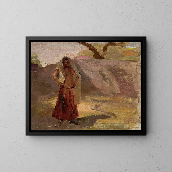 Meisje uit Udaipur tijdens de reis door India - Jan Cybis — ingelijst kunstwerk aan de muur